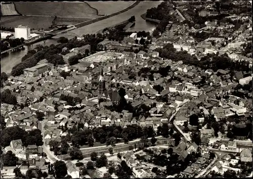 Ak Nienburg an der Weser, Luftaufnahme