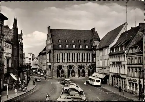 Ak Minden in Westfalen, Markt, Scharn, Rathaus