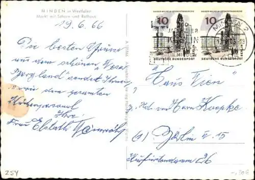 Ak Minden in Westfalen, Markt, Scharn, Rathaus