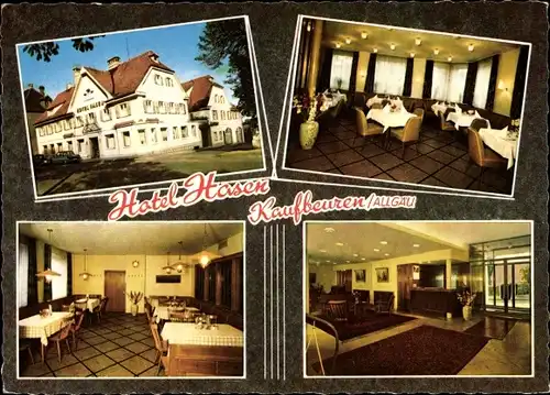 Ak Neugablonz Kaufbeuren im Allgäu, Hotel Hasen, Speiseraum, Aufenthaltsraum, Eingangsbereich