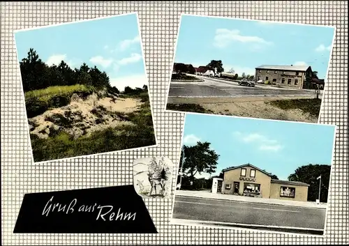 Ak Rehm Dammsfeld in Holstein, Geschäft Edeka, Teilansichten