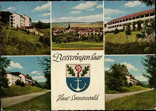 Ak Besseringen Merzig Saarland, Wappen, Haus Sonnenwald, Panorama