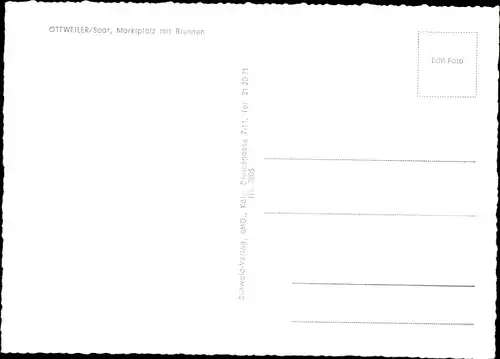 Ak Ottweiler im Saarland, Marktplatz, Brunnen