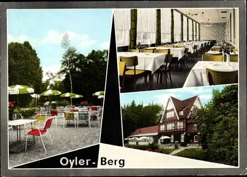 Ak Oyle Marklohe Niedersachsen, Waldgaststätte Oyler Berg, Inh. Straßburg, Innenansicht, Terrasse