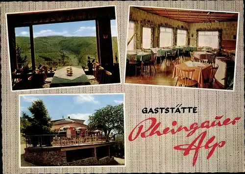 Ak Presberg Rüdesheim am Rhein in Hessen, Gaststätte Rheingauer Alp, Fam. Fuhr Bieger