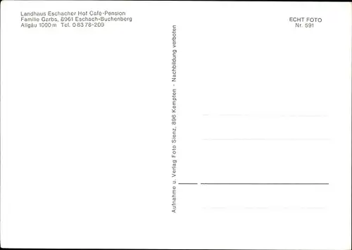 Ak Eschach Buchenberg im Oberallgäu, Landhaus Eschacher Hof, Innenansicht