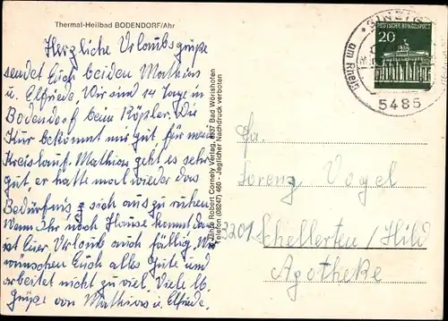 Ak Bad Bodendorf Sinzig am Rhein, Gesamtansicht