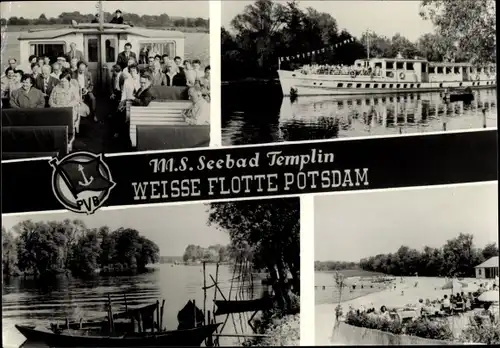 Ak Fahrgastschiff MS Seebad Templin, Weiße Flotte Potsdam, Strandbad