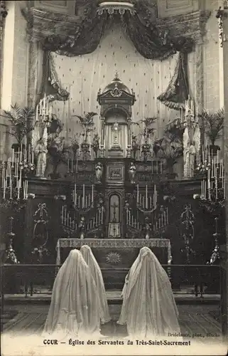 Ak Cour Stoumont Wallonie Lüttich, Kirche der Dienerinnen von Tres-Saint-Sacrement