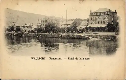 Ak Waulsort Hastière Wallonien Namur, Panorama, Hotel de la Meuse