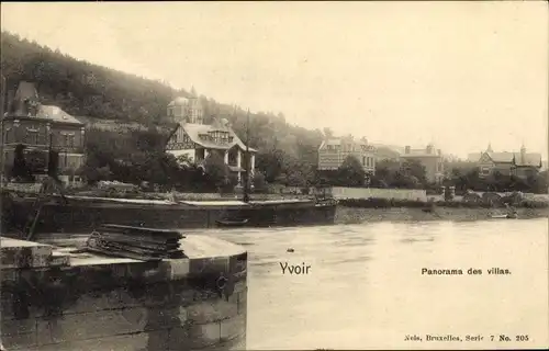 Ak Yvoir sur Meuse Wallonien Namur, Panorama der Villen