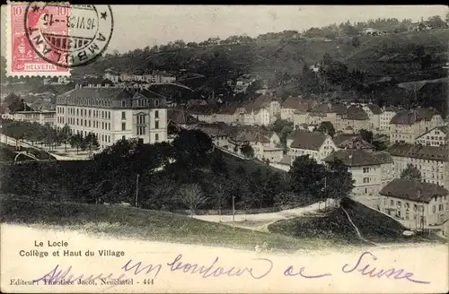 Ak Le Locle Kt Neuchâtel, College und Haut du Village