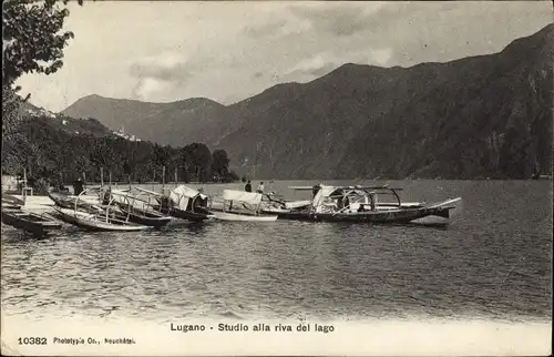 Ak Lugano Kanton Tessin, Studio alla riva del lago