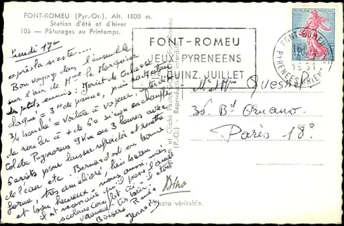 Ak Font Romeu Odeillo Via Pyrénées Orientales, Station d'ete et d'hiver, Paturages au Printemps