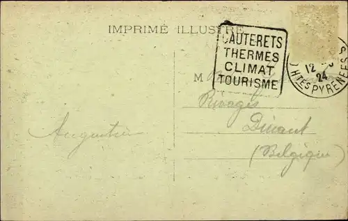 Ak Cauterets Hautes Pyrénées, Peguere vu de la Reine Hortense
