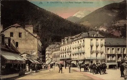 Ak Cauterets Hautes Pyrénées, Platz Georges Clemenceau