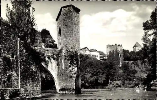 Ak Sauveterre de Béarn Pyrénées Atlantiques, Brücke Légende, Turm Montreal