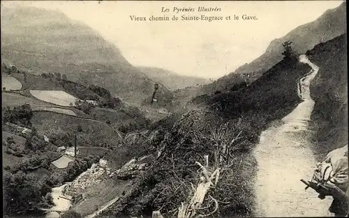 Ak Sainte Engrâce Pyrénées-Atlantiques, Alter Weg, Gave