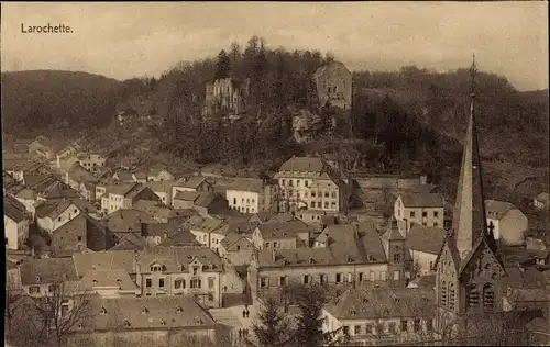 Ak Larochette Fels Luxemburg, Panorama