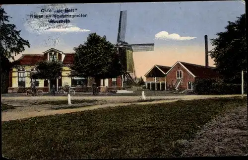 Ak Weerselo Overijssel, Cafe, Windmühle