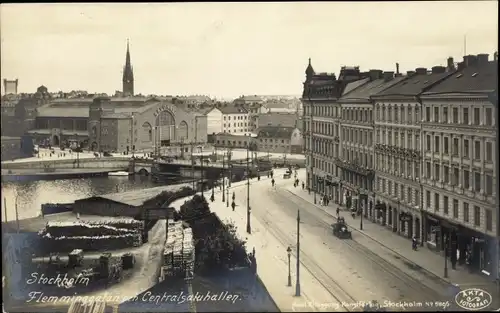 Ak Stockholm Schweden, Flemminggatan och Centralsaluhallen