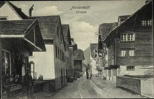 Ak Andermatt Kanton Uri, Straßenpartie, Wohnhäuser