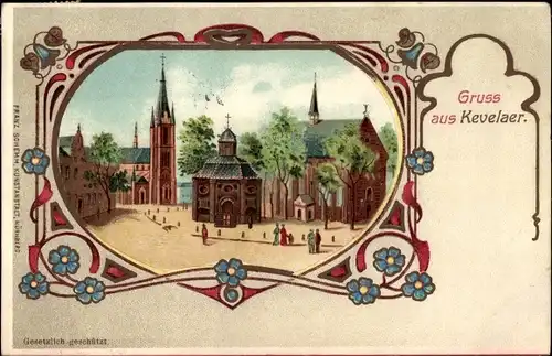 Litho Kevelaer am Niederrhein, Gnadenkapelle, Kirche