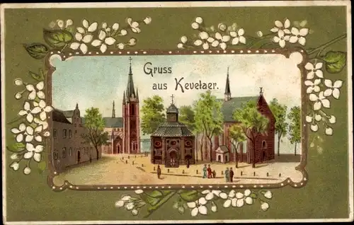 Passepartout Litho Kevelaer am Niederrhein, Gnadenkapelle, Kirche