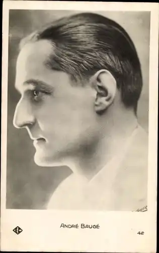Ak Opernsänger André Baugé, Portrait, Profilansicht