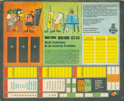 FRÖSI - 4/1977 Stundenplan Bastelbogen