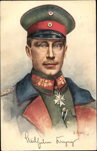 Künstler Ak Renatus, Otto, Kronprinz Wilhelm von Preußen, Portrait, Uniform, Orden