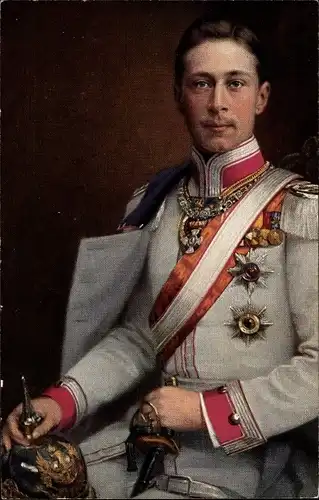 Künstler Ak Kronprinz Wilhelm von Preußen, Uniform, Orden, Pickelhaube, Tuck 285