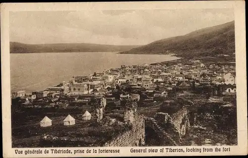 Ak Tiberias Israel, Vue generale, prise de la forteresse