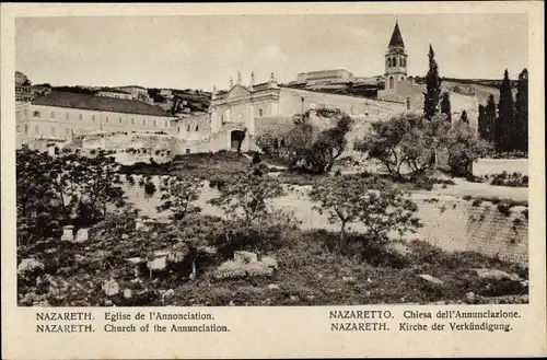 Ak Nazaret Nazareth Israel, Kircher der Verkündigung