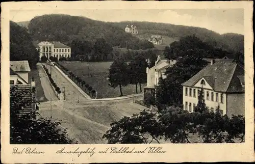 Ak Bad Doberan in Mecklenburg, Amerikagehöft mit Stahlbad und Villen