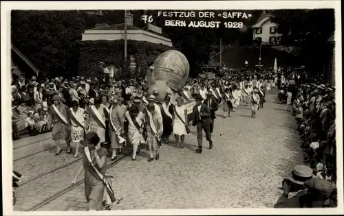 Foto Ak Bern Stadt Schweiz, Festzug der Saffa, August 1928