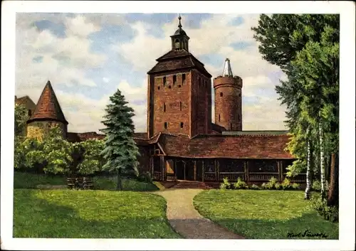 Künstler Ak Säwert, K., Bernau, Königstor mit Wehrgang