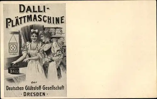 Ak Dresden, Dalli Plättmaschine der Deutschen Glühstoff Gesellschaft, Bügeleisen
