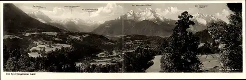 Klapp Ak Berchtesgaden in Oberbayern, Berchtesgadener Land, Panorama, Watzmann