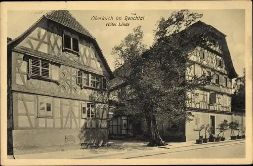 Ak Oberkirch in Baden Württemberg, Hotel Linde, Fachwerkhäuser