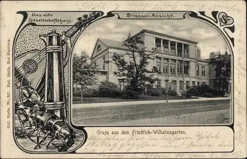 Passepartout Ak Magdeburg an der Elbe, Friedrich Wilhelms Garten, Parkrestaurant, Gesellschaftshaus