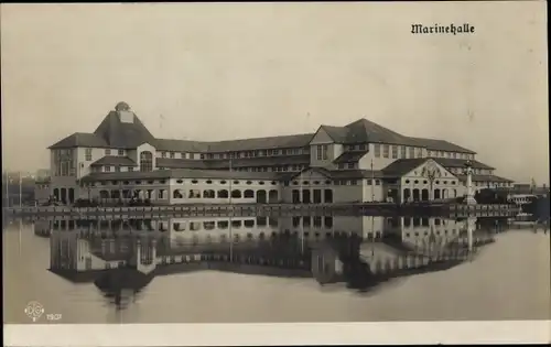 Ak Berlin Schöneberg Friedenau, Deutsche Armee Marine und Kolonialausstellung 1907, Marinehalle