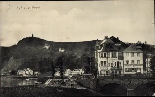 Ak Alf an der Mosel, Teilansicht, Gasthaus