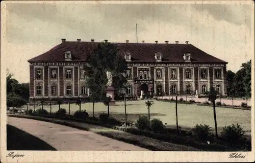 Ak Żagań Sagan Schlesien, Schloss, Denkmal