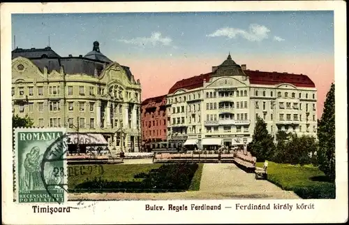 Ak Timișoara Temesvár Temeswar Rumänien, Bulevardul Regele Ferdinand