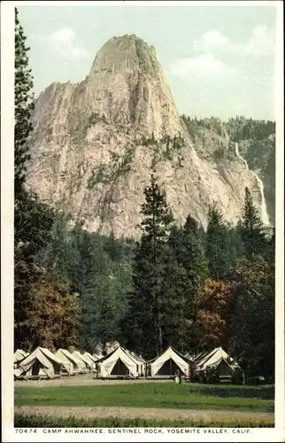 Ak Yosemite Nationalpark Kalifornien USA, Camp Ahwahnee, Sentinal Rock