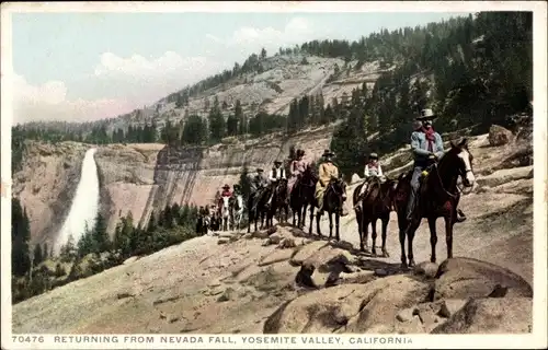 Ak Yosemite-Nationalpark, Kalifornien, USA, auf dem Rückweg von den Nevada Falls