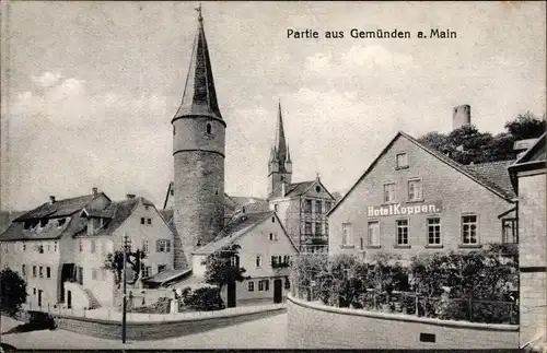 Ak Gemünden am Main Unterfranken, Hotel Koppen