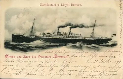 Ak Dampfer Bremen, Norddeutscher Lloyd