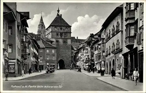 Ak Rottweil am Neckar, Schwarzes Tor, Geschäfte